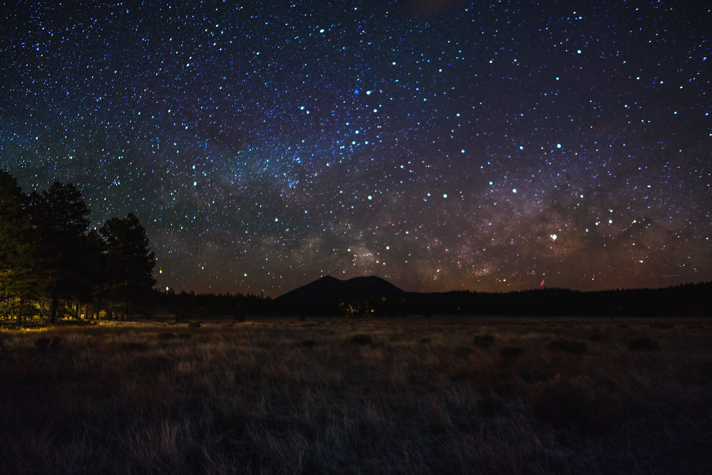 A colorful night sky with many stars, the photo was taken of Bonito National park, showing how the sky looks free of light pollution